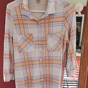 Plaid Button-Up Shirt